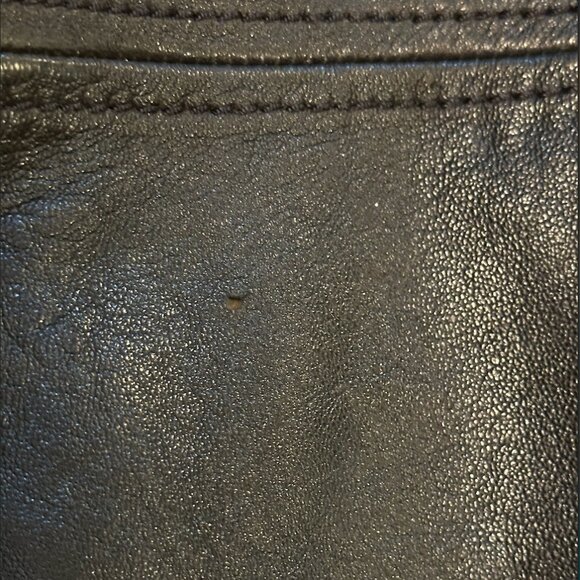 Michael Kors Black Leather Shoulder Purse with Gold Strap Links and Gold Pendant - Picture 14 of 16